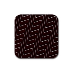 Lines Pattern Square Blocky Rubber Square Coaster (4 Pack)  by Simbadda