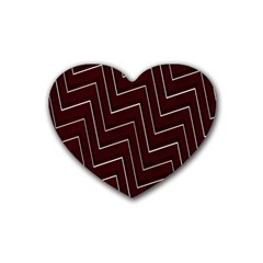 Lines Pattern Square Blocky Rubber Coaster (heart)  by Simbadda