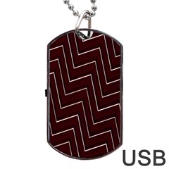 Lines Pattern Square Blocky Dog Tag Usb Flash (one Side) by Simbadda