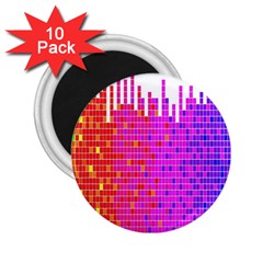 Square Spectrum Abstract 2 25  Magnets (10 Pack)  by Simbadda