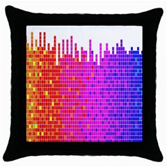 Square Spectrum Abstract Throw Pillow Case (black) by Simbadda