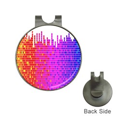 Square Spectrum Abstract Hat Clips With Golf Markers by Simbadda