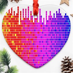 Square Spectrum Abstract Heart Ornament (two Sides) by Simbadda