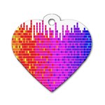 Square Spectrum Abstract Dog Tag Heart (One Side) Front