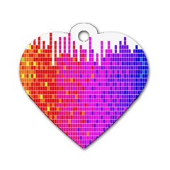 Square Spectrum Abstract Dog Tag Heart (two Sides) by Simbadda