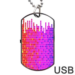 Square Spectrum Abstract Dog Tag Usb Flash (two Sides) by Simbadda