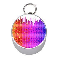 Square Spectrum Abstract Mini Silver Compasses