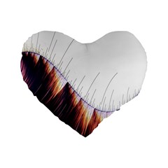 Abstract Lines Standard 16  Premium Flano Heart Shape Cushions by Simbadda