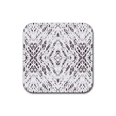 Pattern Monochrome Terrazzo Rubber Coaster (square)  by Simbadda