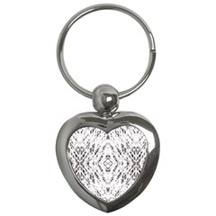 Pattern Monochrome Terrazzo Key Chains (heart)  by Simbadda