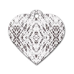 Pattern Monochrome Terrazzo Dog Tag Heart (one Side) by Simbadda