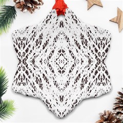 Pattern Monochrome Terrazzo Snowflake Ornament (two Sides) by Simbadda