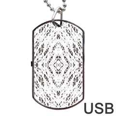 Pattern Monochrome Terrazzo Dog Tag Usb Flash (two Sides) by Simbadda