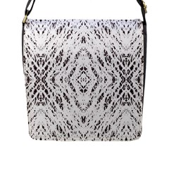 Pattern Monochrome Terrazzo Flap Messenger Bag (l)  by Simbadda