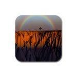 Rainbows Landscape Nature Rubber Square Coaster (4 pack)  Front