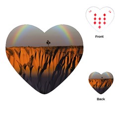 Rainbows Landscape Nature Playing Cards (heart)  by Simbadda