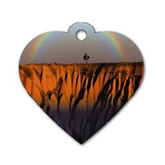 Rainbows Landscape Nature Dog Tag Heart (two Sides) by Simbadda