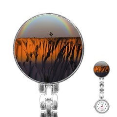 Rainbows Landscape Nature Stainless Steel Nurses Watch by Simbadda