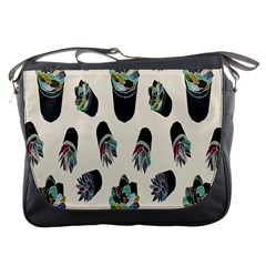 Succulent Plants Pattern Lights Messenger Bags by Simbadda