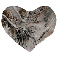 Earth Landscape Aerial View Nature Large 19  Premium Heart Shape Cushions by Simbadda