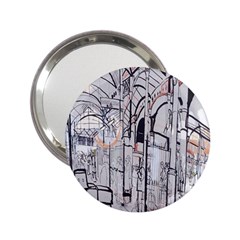 Cityscapes England London Europe United Kingdom Artwork Drawings Traditional Art 2.25  Handbag Mirrors