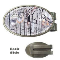 Cityscapes England London Europe United Kingdom Artwork Drawings Traditional Art Money Clips (Oval) 