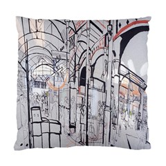 Cityscapes England London Europe United Kingdom Artwork Drawings Traditional Art Standard Cushion Case (One Side)