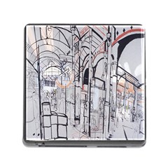 Cityscapes England London Europe United Kingdom Artwork Drawings Traditional Art Memory Card Reader (Square)