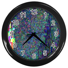 Glitch Art Wall Clocks (black) by Simbadda