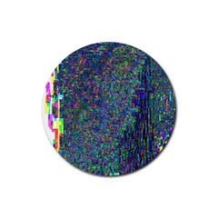 Glitch Art Rubber Round Coaster (4 pack) 