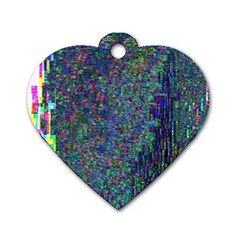 Glitch Art Dog Tag Heart (Two Sides)