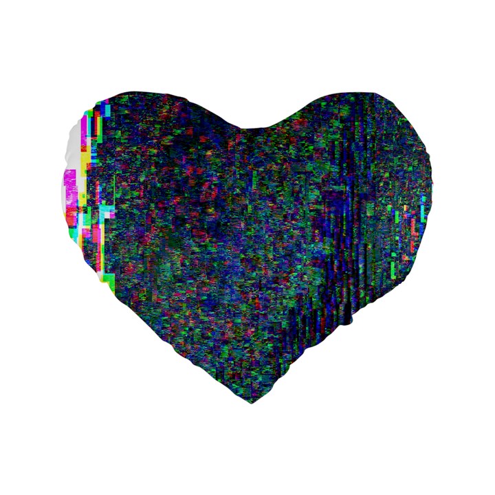 Glitch Art Standard 16  Premium Heart Shape Cushions