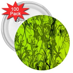 Concept Art Spider Digital Art Green 3  Buttons (100 Pack)  by Simbadda