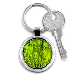 Concept Art Spider Digital Art Green Key Chains (round)  by Simbadda