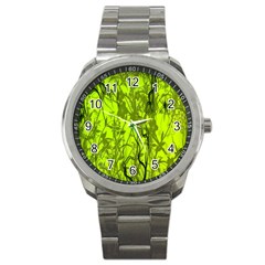 Concept Art Spider Digital Art Green Sport Metal Watch by Simbadda