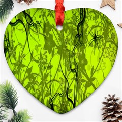 Concept Art Spider Digital Art Green Heart Ornament (two Sides) by Simbadda