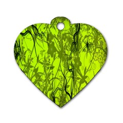 Concept Art Spider Digital Art Green Dog Tag Heart (one Side) by Simbadda