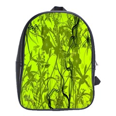 Concept Art Spider Digital Art Green School Bags (xl)  by Simbadda