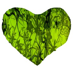 Concept Art Spider Digital Art Green Large 19  Premium Heart Shape Cushions