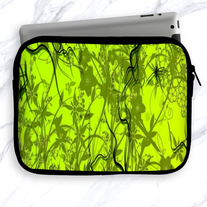 Concept Art Spider Digital Art Green Apple iPad 2/3/4 Zipper Cases