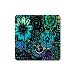 Sun Set Floral Square Magnet by Simbadda