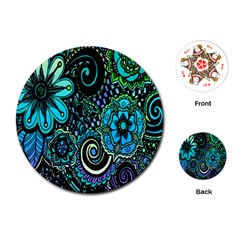 Sun Set Floral Playing Cards (round)  by Simbadda