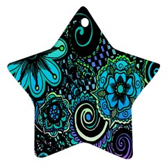 Sun Set Floral Star Ornament (two Sides) by Simbadda