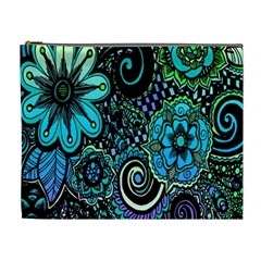 Sun Set Floral Cosmetic Bag (xl) by Simbadda