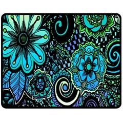 Sun Set Floral Fleece Blanket (medium)  by Simbadda