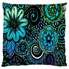 Sun Set Floral Large Flano Cushion Case (one Side) by Simbadda