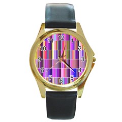 Plasma Gradient Gradation Round Gold Metal Watch by Simbadda