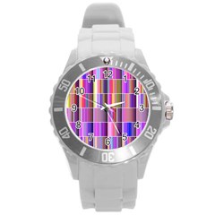 Plasma Gradient Gradation Round Plastic Sport Watch (l) by Simbadda