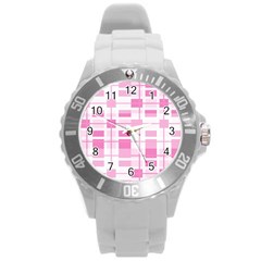 Pattern Round Plastic Sport Watch (l) by Valentinaart