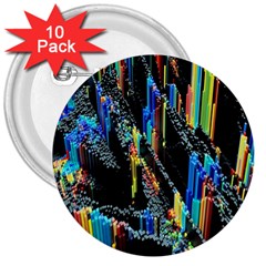 Abstract 3d Blender Colorful 3  Buttons (10 Pack)  by Simbadda